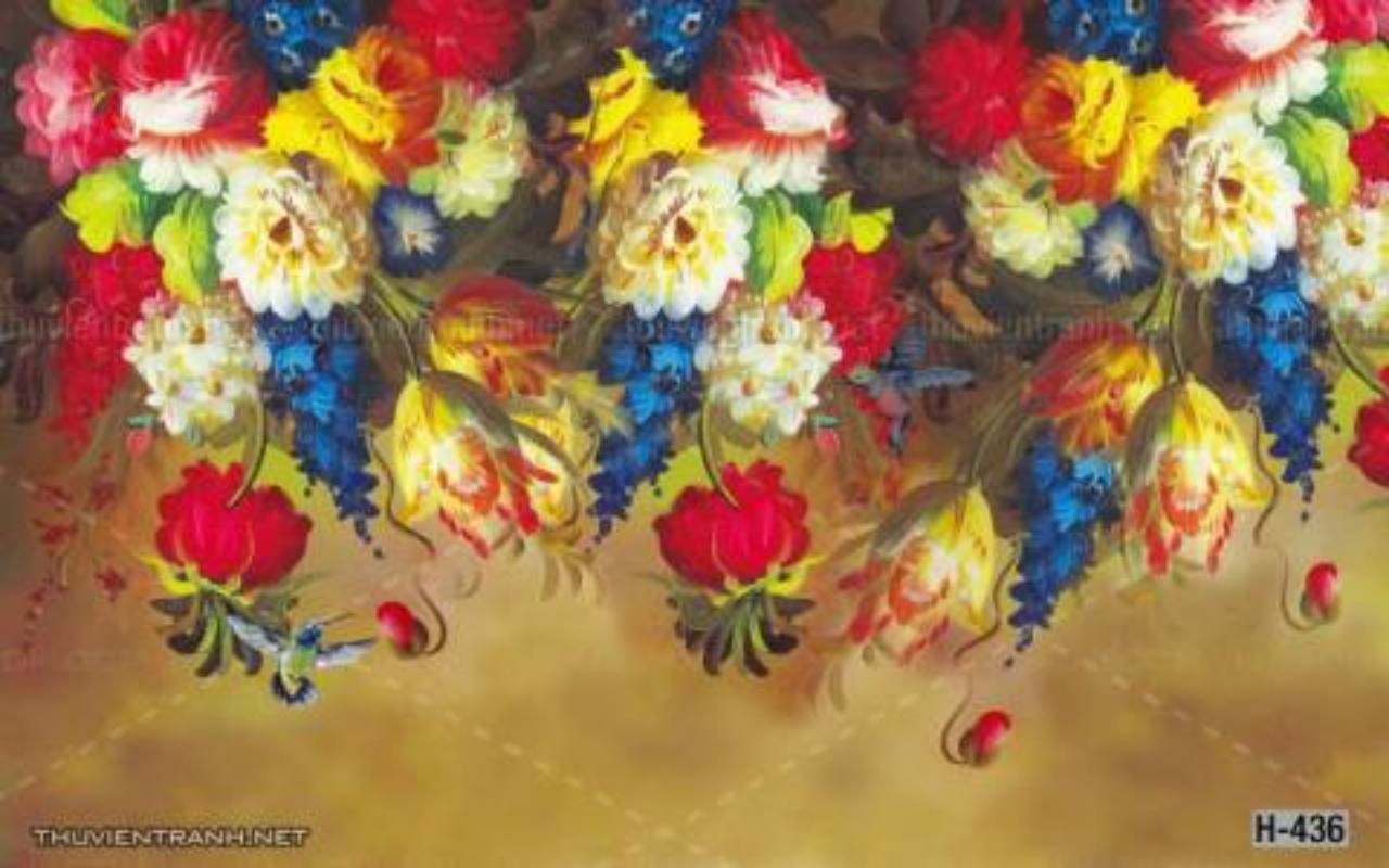 Tranh dán tường hoa , tranh dán tường hoa hồng - Tranh tường chất lượng cao