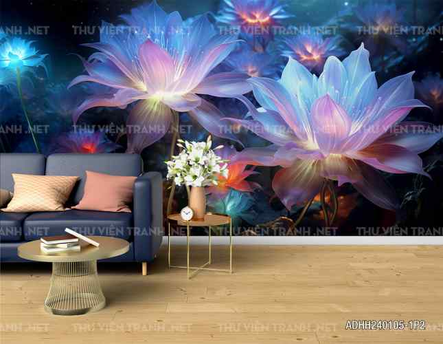  Tranh dán tường hoa nghệ thuật, hoa cổ điển - Tranh tường chất lượng cao