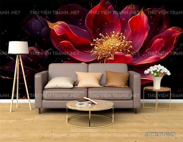  Tranh dán tường hoa nghệ thuật, hoa cổ điển - Tranh tường chất lượng cao