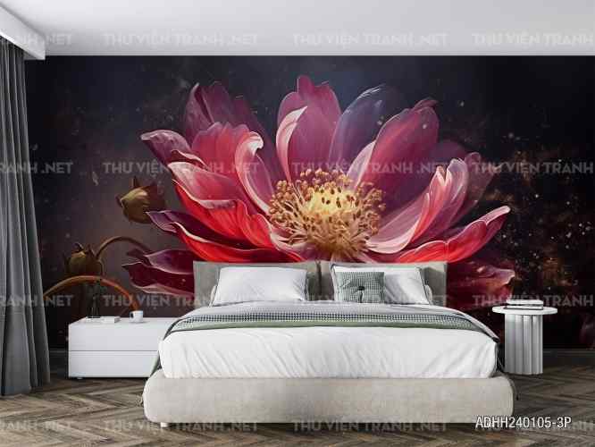  Tranh dán tường hoa nghệ thuật, hoa cổ điển - Tranh tường chất lượng cao