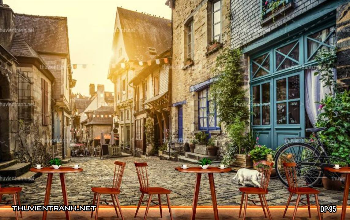  Tranh dán tường 3D phố cổ Châu Âu, đường phố Châu Âu, phong cảnh dãy phố cổ  Châu Âu - Kết quả tìm kiếm tranh tường