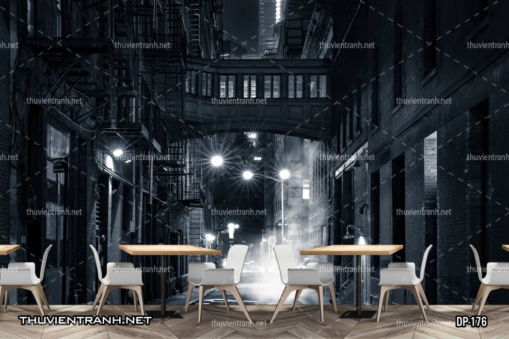 Tranh dán tường 3D phố cổ Châu Âu, đường phố Châu Âu, phong cảnh dãy phố cổ  Châu Âu - Kết quả tìm kiếm tranh tường