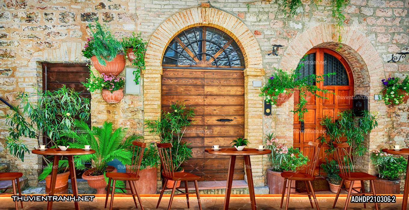 Tranh dán tường đường phố Châu Âu - Tranh tường chất lượng cao