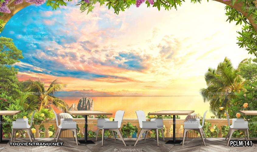 Tranh Phong Cảnh nước Ý, Tranh phong cảnh 3D, Phong cảnh Địa Trung Hải - Tranh tường chất lượng cao