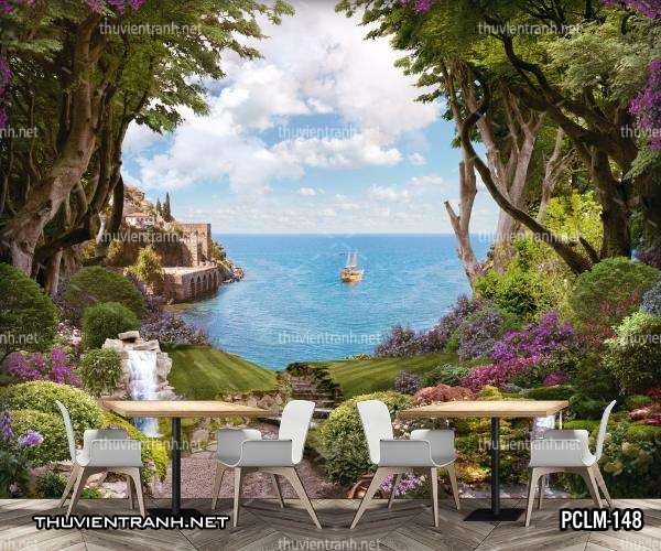 Tranh Phong Cảnh nước Ý, Tranh phong cảnh 3D, Phong cảnh Địa Trung Hải - Tranh tường chất lượng cao