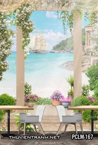 Tranh Phong Cảnh nước Ý, Tranh phong cảnh 3D, Phong cảnh Địa Trung Hải - Tranh tường chất lượng cao