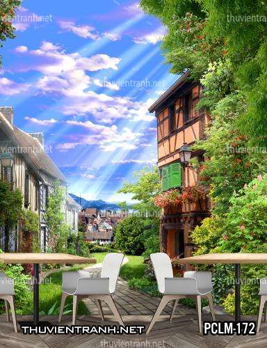 Tranh Phong Cảnh nước Ý, Tranh phong cảnh 3D, Phong cảnh Địa Trung Hải - Tranh tường chất lượng cao