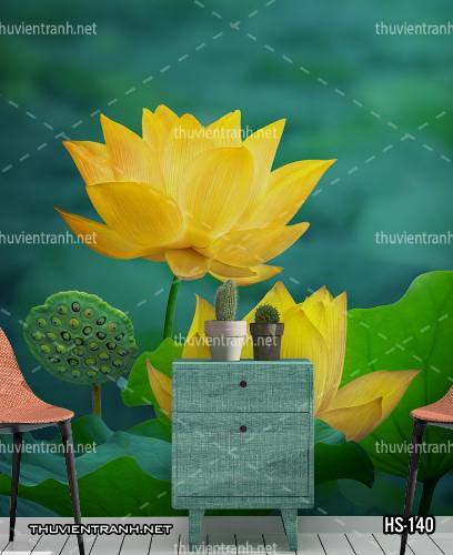  Tranh dán tường Hoa Sen - Tranh tường chất lượng cao