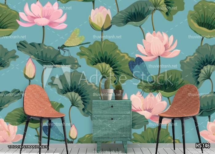 Tranh dán tường Hoa Sen - Kết quả tìm kiếm tranh tường