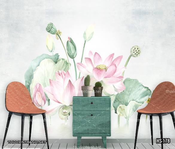 Tranh dán tường Hoa Sen - Kết quả tìm kiếm tranh tường