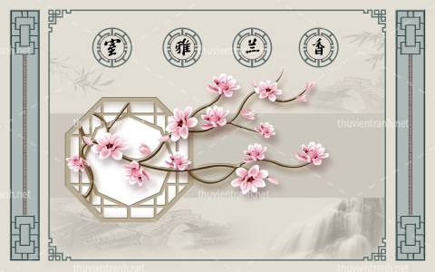 Tranh 3D nền tường phào chỉ và họa tiết trang trí thiên nhiên - Kết quả tìm kiếm tranh tường