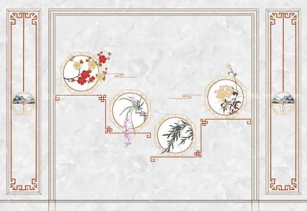  Tranh 3D nền tường phào chỉ và họa tiết trang trí thiên nhiên - Kết quả tìm kiếm tranh tường