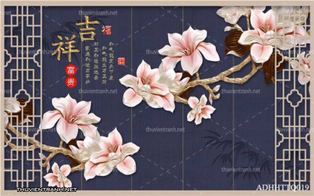 Tranh 3D nền tường phào chỉ và họa tiết trang trí thiên nhiên - Kết quả tìm kiếm tranh tường