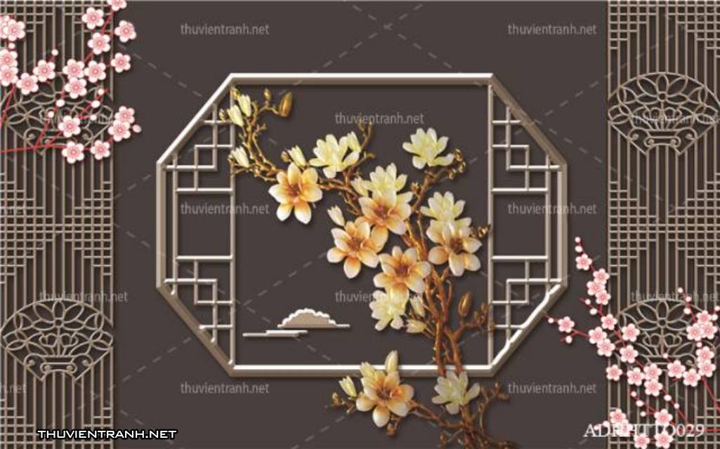 Tranh 3D nền tường phào chỉ và họa tiết trang trí thiên nhiên - Kết quả tìm kiếm tranh tường