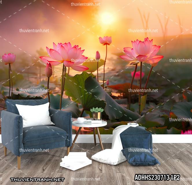 Tranh dán tường Hoa Sen - Kết quả tìm kiếm tranh tường