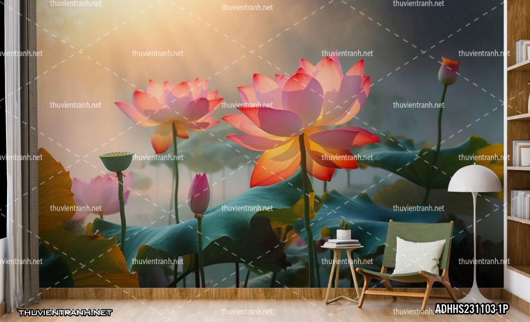 Tranh dán tường Hoa Sen - Kết quả tìm kiếm tranh tường