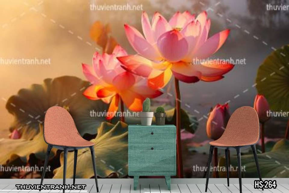 Tranh dán tường Hoa Sen - Kết quả tìm kiếm tranh tường