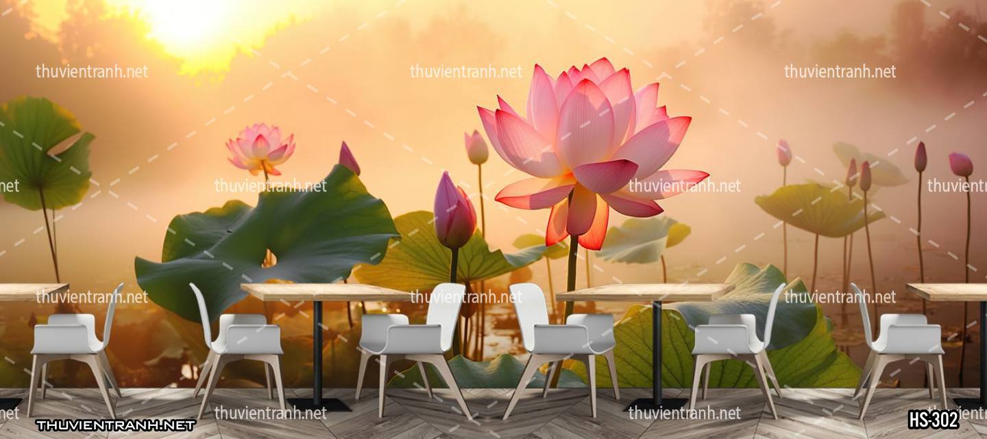 Tranh dán tường Hoa Sen - Kết quả tìm kiếm tranh tường