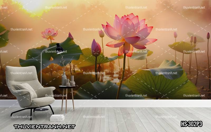 Tranh dán tường Hoa Sen - Kết quả tìm kiếm tranh tường