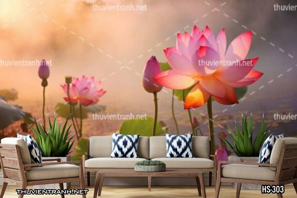 Tranh dán tường Hoa Sen - Kết quả tìm kiếm tranh tường