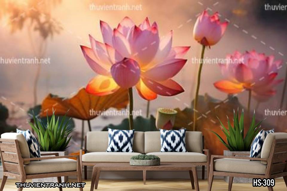 Tranh dán tường Hoa Sen - Kết quả tìm kiếm tranh tường