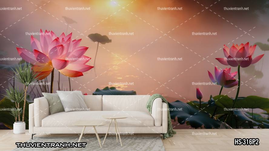 Tranh dán tường Hoa Sen - Kết quả tìm kiếm tranh tường