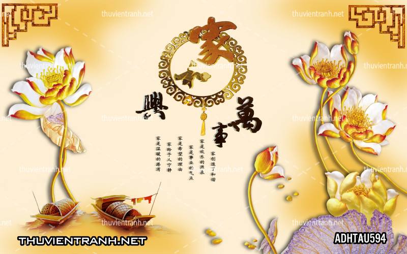 Tranh dán tường Hoa Sen Cá Chép - Kết quả tìm kiếm tranh tường