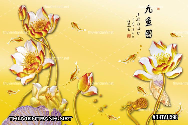 Tranh dán tường Hoa Sen Cá Chép - Kết quả tìm kiếm tranh tường