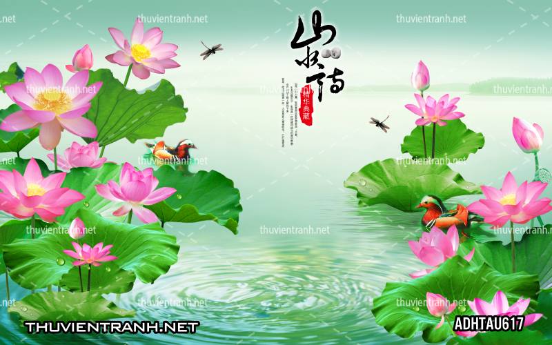 Tranh dán tường Hoa Sen Cá Chép - Kết quả tìm kiếm tranh tường
