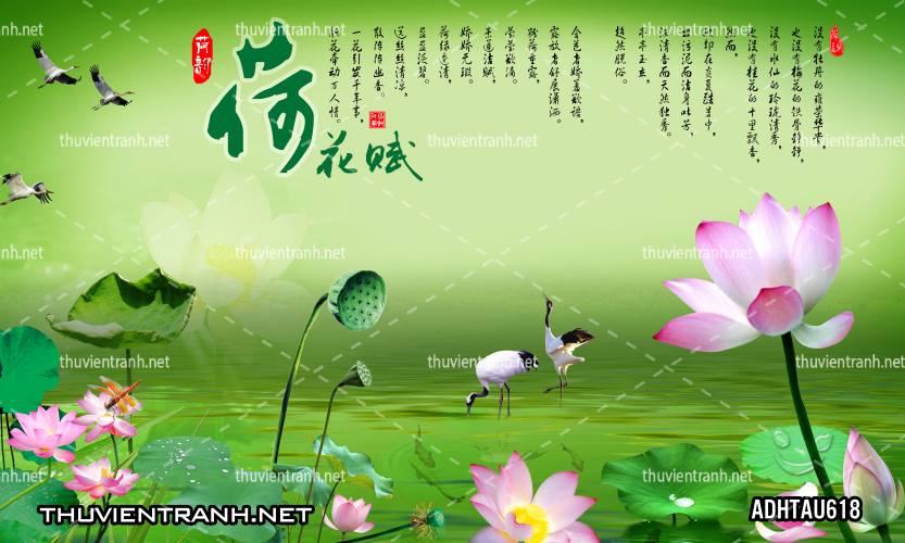 Tranh dán tường Hoa Sen Cá Chép - Kết quả tìm kiếm tranh tường