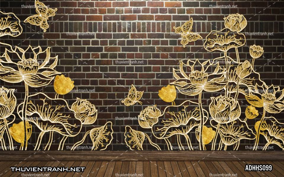  Tranh dán tường Hoa Sen 3D - Tranh tường chất lượng cao