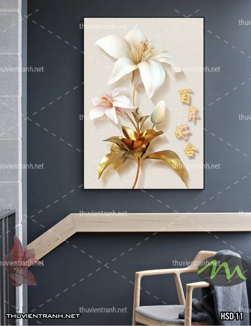  Tranh dán tường Hoa Sen Khổ Đứng - Tranh tường chất lượng cao