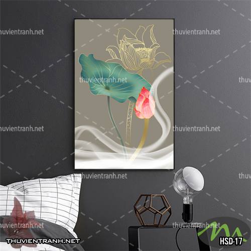  Tranh dán tường Hoa Sen Khổ Đứng - Tranh tường chất lượng cao