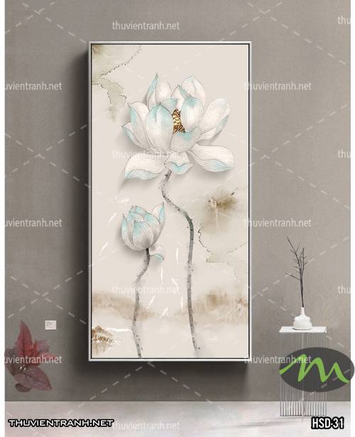 Tranh dán tường Hoa Sen Khổ Đứng - Tranh tường chất lượng cao