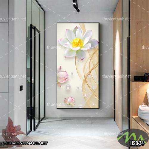  Tranh dán tường Hoa Sen Khổ Đứng - Tranh tường chất lượng cao