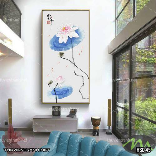  Tranh dán tường Hoa Sen Khổ Đứng - Tranh tường chất lượng cao