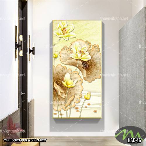  Tranh dán tường Hoa Sen Khổ Đứng - Tranh tường chất lượng cao