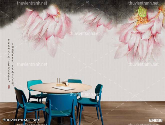 Tranh dán tường Hoa Sen thủy mặc - Kết quả tìm kiếm tranh tường