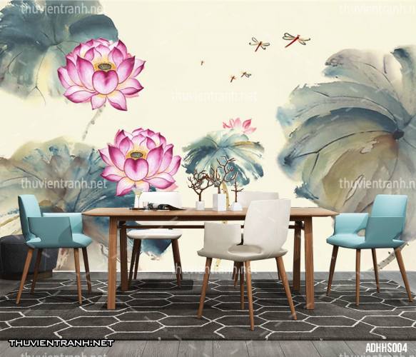 Tranh dán tường Hoa Sen thủy mặc - Kết quả tìm kiếm tranh tường