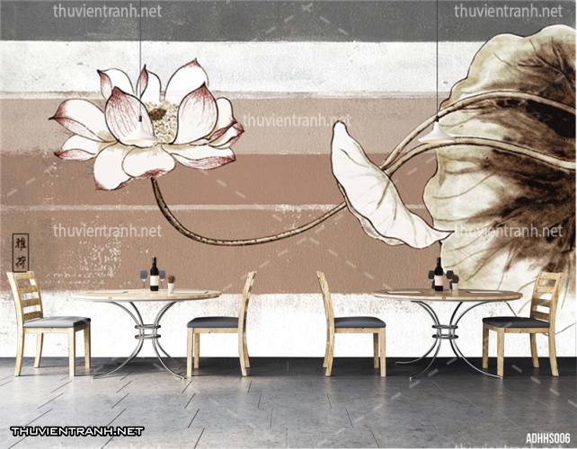 Tranh dán tường Hoa Sen thủy mặc - Kết quả tìm kiếm tranh tường