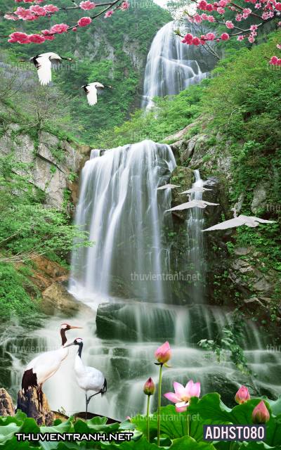 Tranh thác nước khổ dọc, tranh thác nước size đứng - Tranh tường chất lượng cao