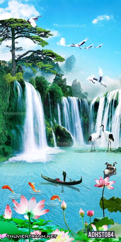 Tranh thác nước khổ dọc, tranh thác nước size đứng - Tranh tường chất lượng cao