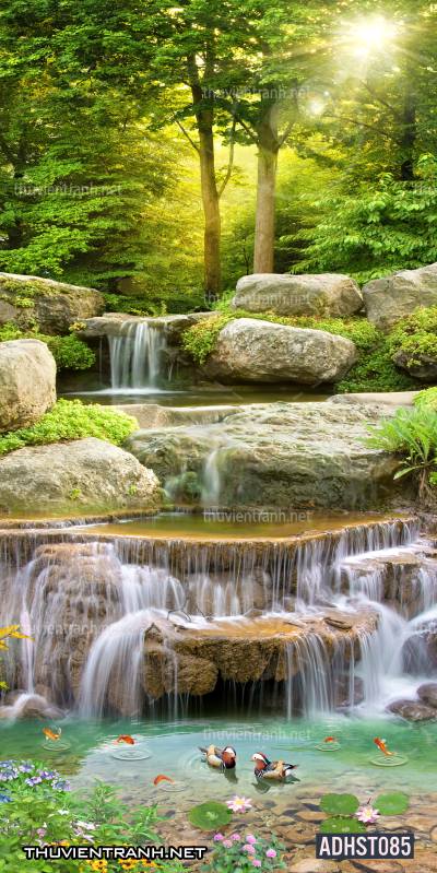 Tranh thác nước khổ dọc, tranh thác nước size đứng - Tranh tường chất lượng cao