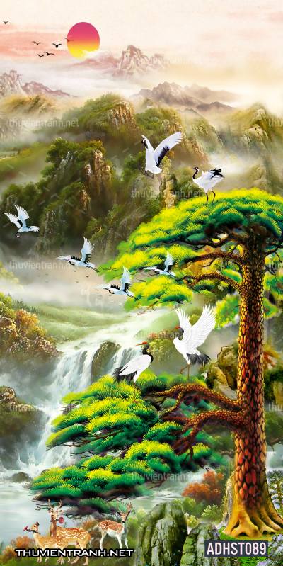 Tranh thác nước khổ dọc, tranh thác nước size đứng - Tranh tường chất lượng cao