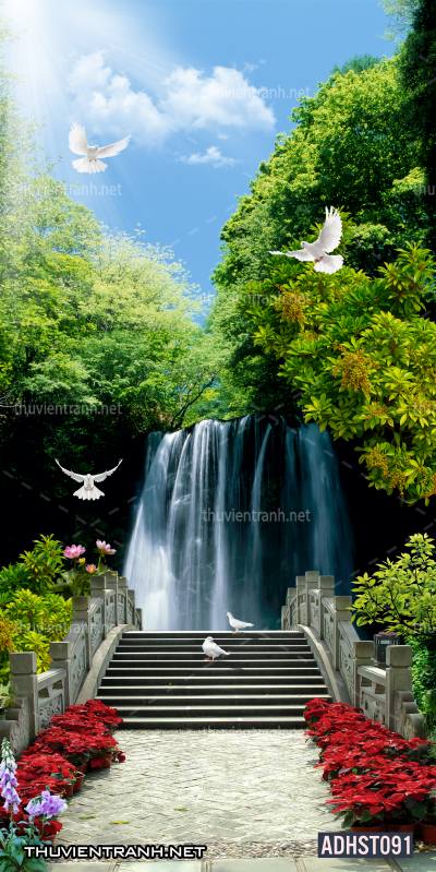 Tranh thác nước khổ dọc, tranh thác nước size đứng - Tranh tường chất lượng cao