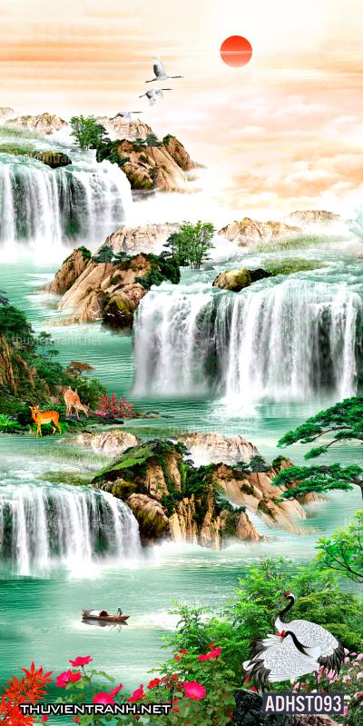 Tranh thác nước khổ dọc, tranh thác nước size đứng - Tranh tường chất lượng cao