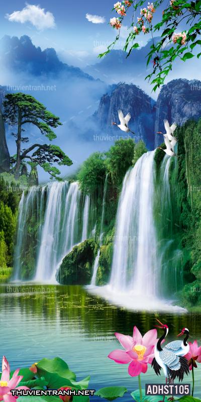Tranh thác nước khổ dọc, tranh thác nước size đứng - Tranh tường chất lượng cao