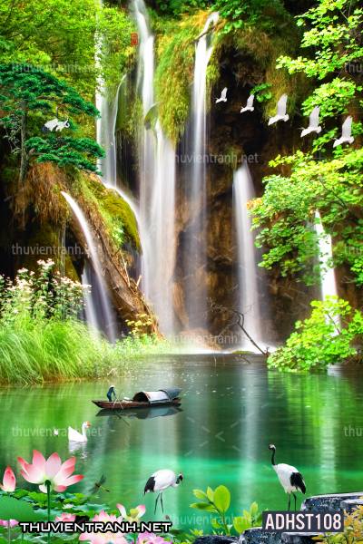 Tranh thác nước khổ dọc, tranh thác nước size đứng - Tranh tường chất lượng cao