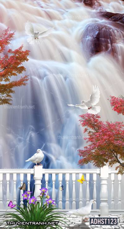 Tranh thác nước, thác nước đứng, thiên nhiên, waterfall, tranh dán tường thác nước, tranh 3D, tranh phong cảnh 3D - Kết quả tìm kiếm tranh tường