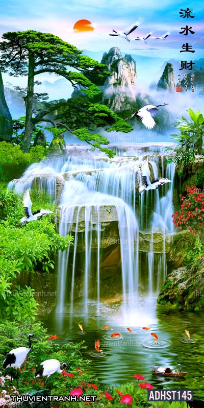 Tranh thác nước, thác nước đứng, thiên nhiên, waterfall, tranh dán tường thác nước, tranh 3D, tranh phong cảnh 3D - Tranh tường liên quan